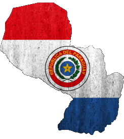Karte Paraguay Amerika Fahnen 