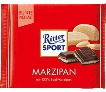 Marzipan-Marzipan Ritter Sport Chocolates Comida 