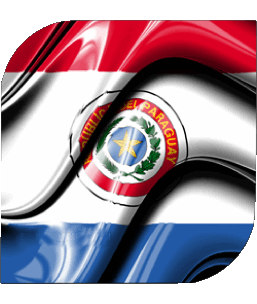 Carré Paraguay Amériques Drapeaux 