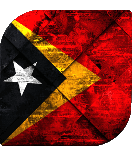 Quadrato Timor Est Asia Bandiere 