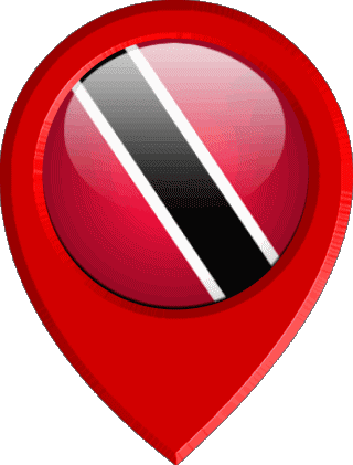Location Pin Trinité et Tobago America Flags 