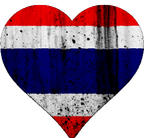 Corazón Tailandia Asia Banderas 