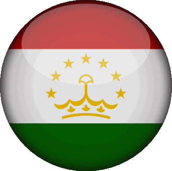 Round Tajikistan Asia Flags 