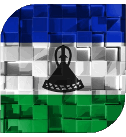 Carré Lesotho Afrique Drapeaux 