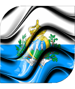 Square San Marino Europe Flags 