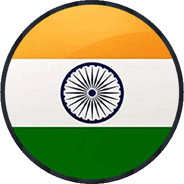 Round India Asia Flags 