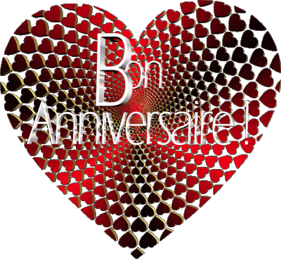 006 Coeur Bon Anniversaire Francés Mensajes 