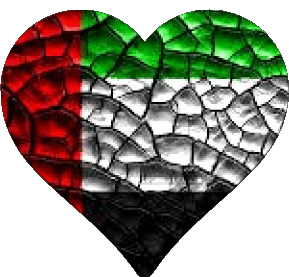 Corazón Emiratos Árabes Unidos Asia Banderas 