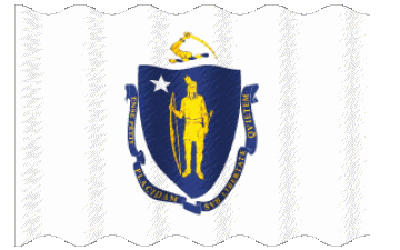 Ondulación Massachusetts U.S.A - Estados América Banderas 