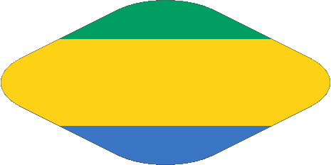 Ovale 02 Gabon Afrique Drapeaux 