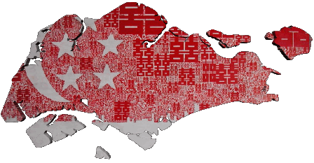 Mapa Singapur Asia Banderas 