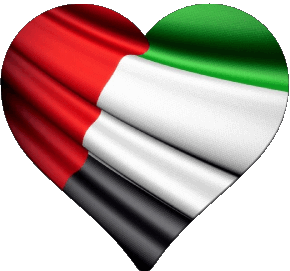 Corazón Emiratos Árabes Unidos Asia Banderas 