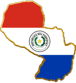 Carta Geografica Paraguay America Bandiere 