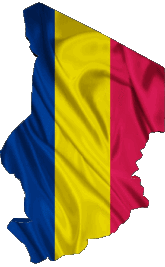 Carte Tchad Afrique Drapeaux 