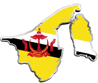 Verschiedene Brunei Asien Fahnen 