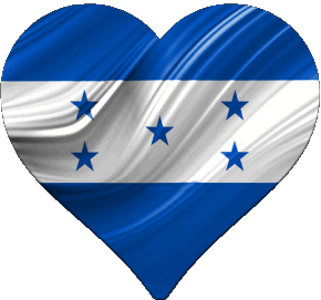 Heart Honduras America Flags 