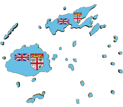 Mapa Fiyi Oceanía Banderas 