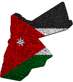 Carte Jordanie Asie Drapeaux 