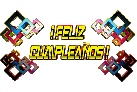 003 Fondo transparente Abstracto - Geométrico Feliz Cumpleaños Español Mensajes 