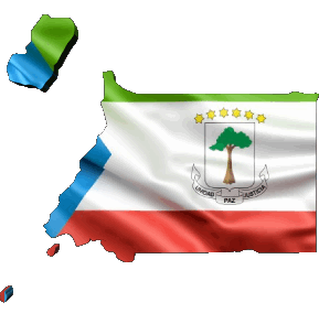 Mapa Guinea Ecuatorial África Banderas 