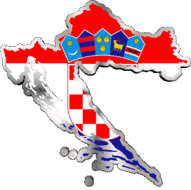 Carte Croatie Europe Drapeaux 