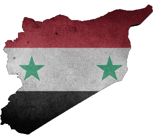 Map Syria Asia Flags 