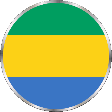 Runde Gabun Afrika Fahnen 