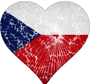 Heart Czech Republic Europe Flags 