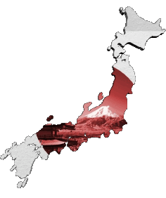 Mapa Japón Asia Banderas 