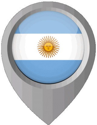 Marcador de ubicación Argentina América Banderas 