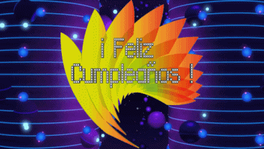 003 Fondo animado Abstracto - Geométrico Feliz Cumpleaños Español Mensajes 
