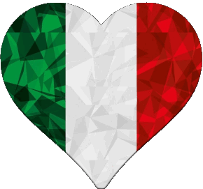 Corazón Nacional Italia Europa Banderas 