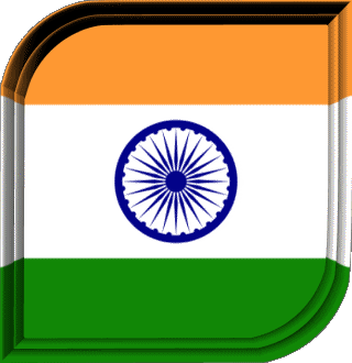 Quadrato India Asia Bandiere 