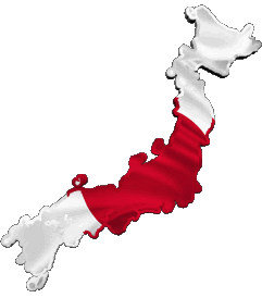 Carte Japon Asie Drapeaux 