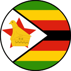 Round Zimbabwe Africa Flags 