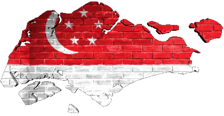 Carte Singapour Asie Drapeaux 