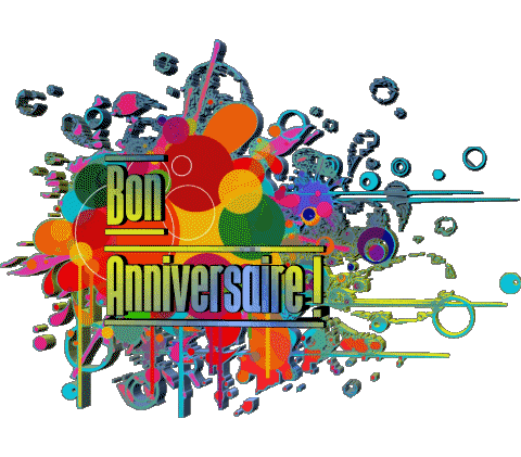 008 Transparenter Hintergrund Abstrait - Géométrique Bon Anniversaire Französisch Nachrichten 