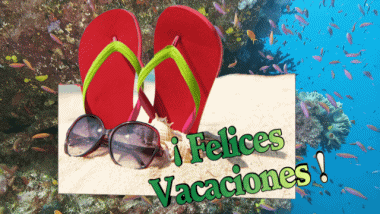 005 Fond Animé Felices Vacaciones Espagnol Messages 