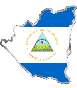 Karte Nicaragua Amerika Fahnen 