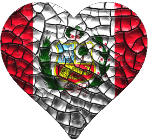 Coeur Pérou Amériques Drapeaux 