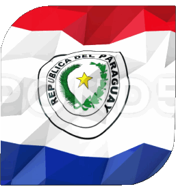 Quadrato Paraguay America Bandiere 