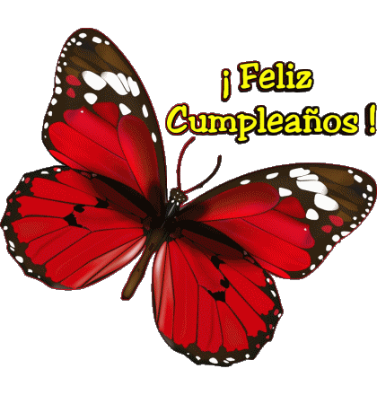 004 Sfondo trasparente Mariposas Feliz Cumpleaños Spagnolo Messagi 