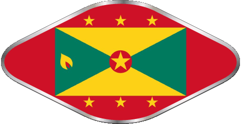 Oval 02 Grenada islands America Flags 