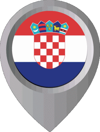 Marcador de ubicación Croacia Europa Banderas 