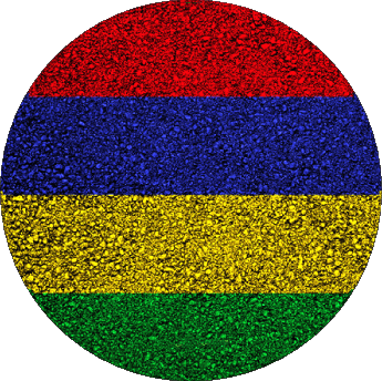 Round Mauritius Africa Flags 