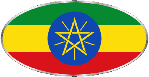Oval 01 Äthiopien Afrika Fahnen 