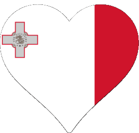 Coeur Malte Europe Drapeaux 