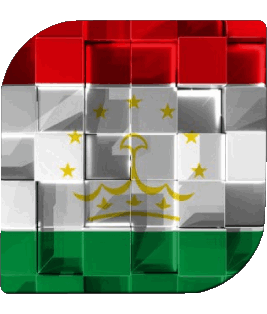 Square Tajikistan Asia Flags 