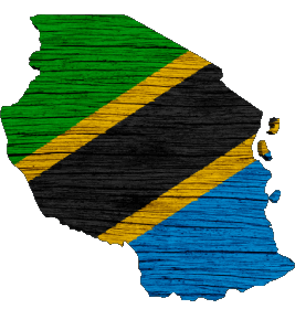 Mapa Tanzania África Banderas 