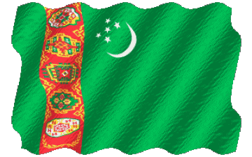 Ondulación Turkmenistán Asia Banderas 